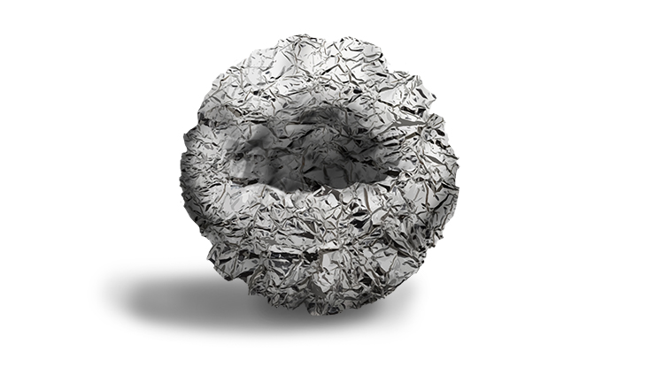 You should now be left with a foil shape similar to this: