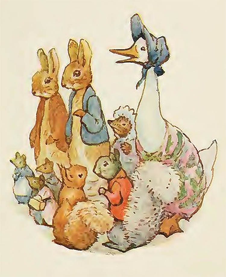 She is known for her children's books featuring animals such as "The Tale of Peter Rabbit".