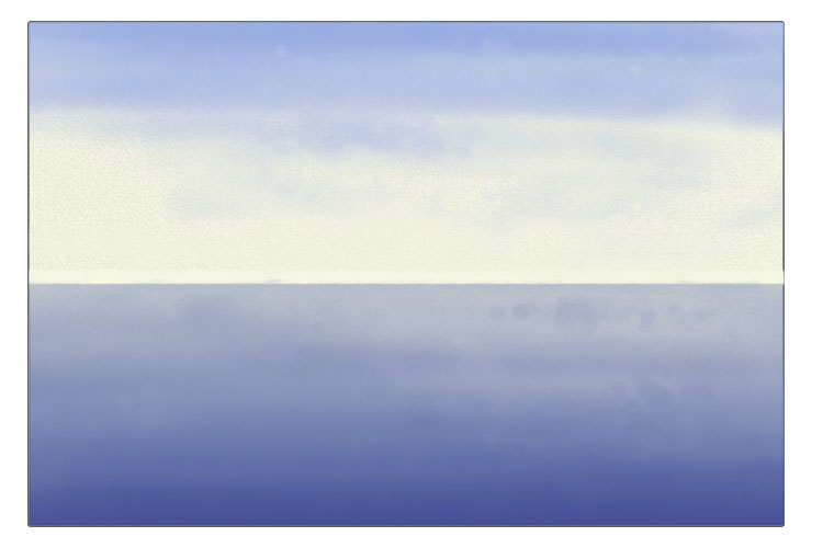 Next you will need to paint a very simple background using your watercolour paints on a piece of paper the same size as your lino blocks. We've painted a very simple gradient for the sky and sea