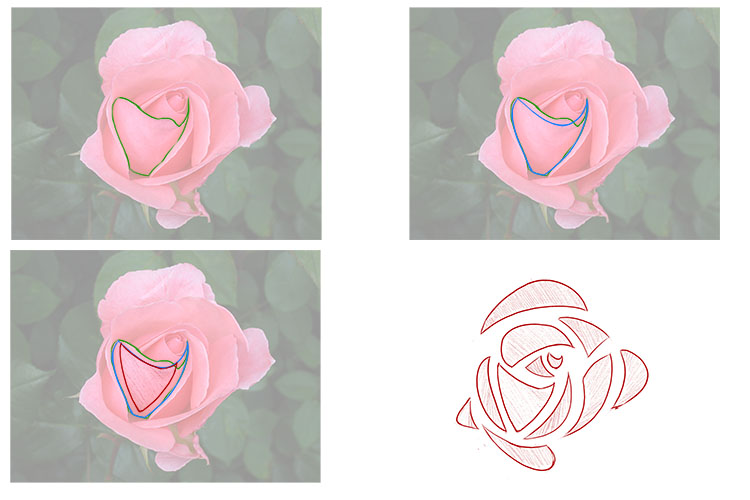 Here's an example of how you can turn a rose into a design similar to the one used in this project