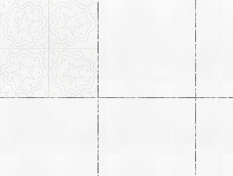 Place the 8cm by 8cm square with your design on under the paper with the grid and line it up with the first square of the grid. The design should show through the paper.