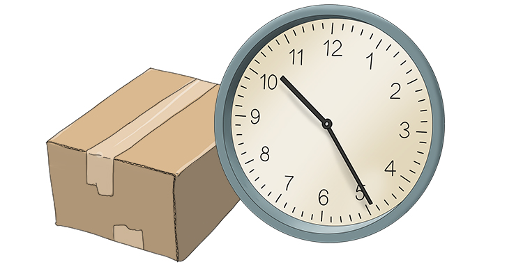 You will need a clock and a box around half the height of the clock.