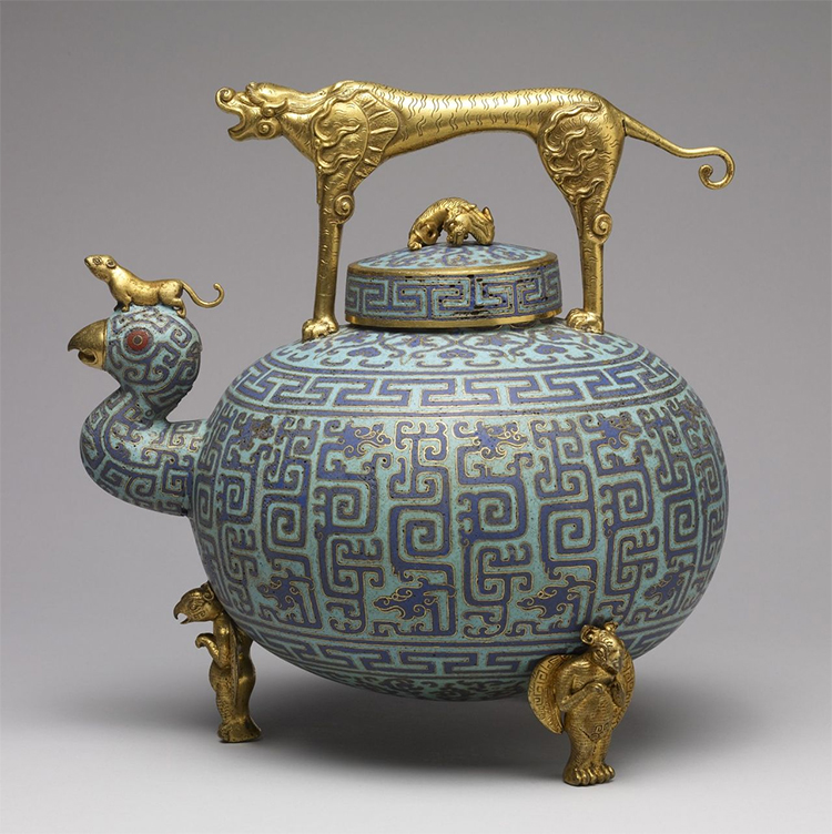 This wine pot from China is highly decorated but also functional.