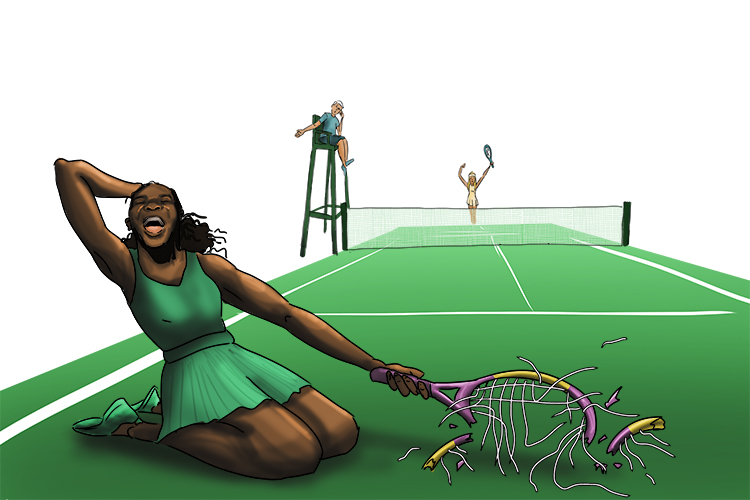 The tennis star didn't think fair rules (feral) applied to her and she went into a wild state.