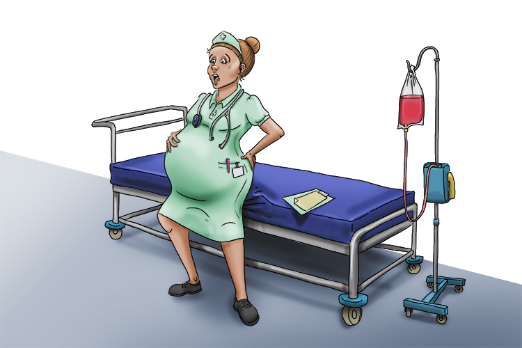 This professional can only work temporarily (pro tem). She is pregnant but can work now – although only for a short period.