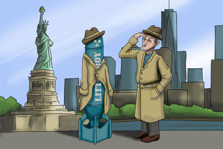 Is that a man in a hat (Manhattan Project) in New York City or a bomb in disguise?