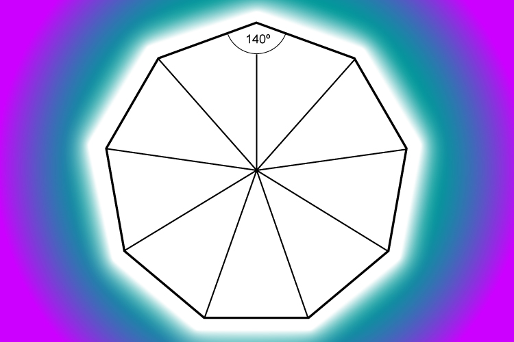 A nonagon has 8 vertices where they have 140 degree angles individually