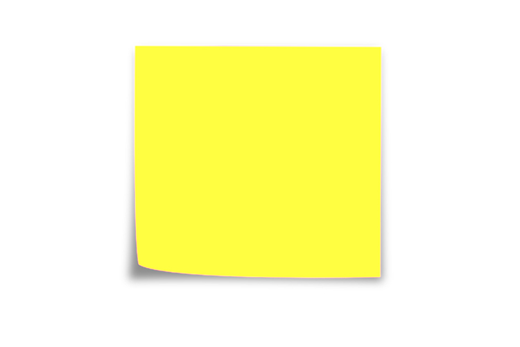 Get a post it note or a square bit of paper
