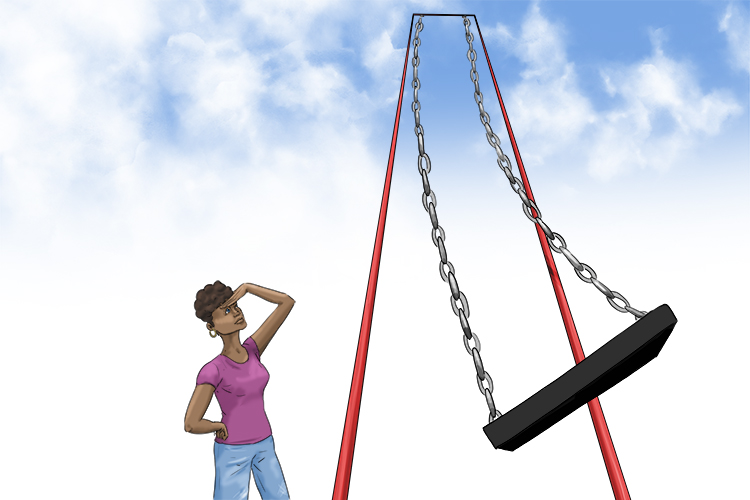 5. Then you come to the entrance of a kids playground with swings.