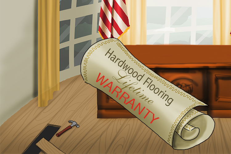 Fortunately, the hard (Harding) wood flooring was covered by a comprehensive lifetime warranty (Warren).