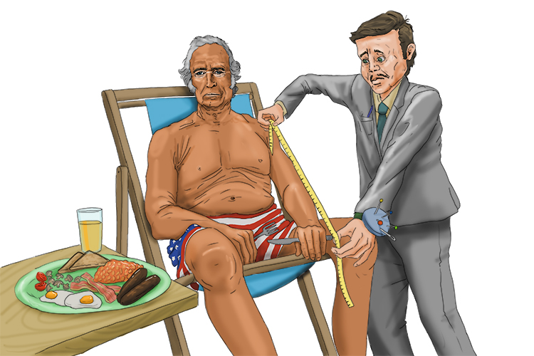 Only a president can get a tan (12), be measured by a tailor (Taylor) and have a fry-up (849 = 1849) all at the same time.