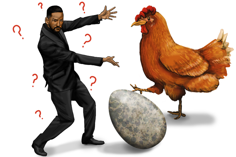 What came (qué) first, the chicken or the egg?