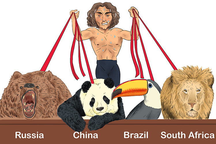 Russia, China, Brazil and South Africa all emerged from below.
