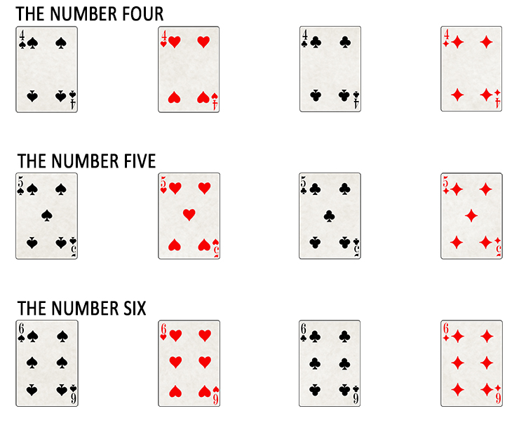 In each pack of cards the numbers 1 to 10 are staring at you.