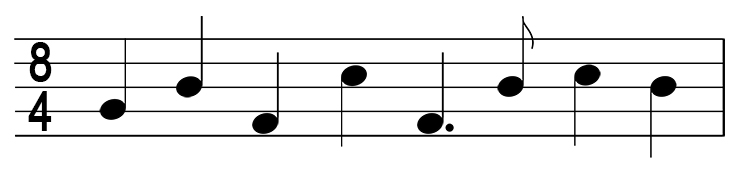 When the stem direction varies within a bar, maintain the stem direction of the notes that are part of the same beat or half-bar:
