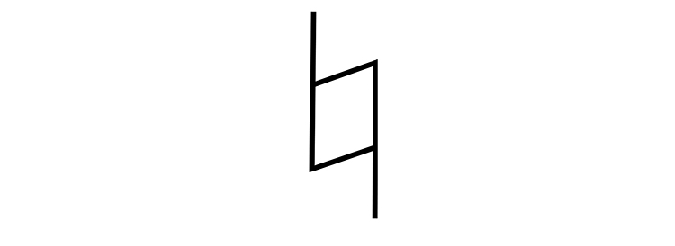 The natural sign is written using the following symbol: