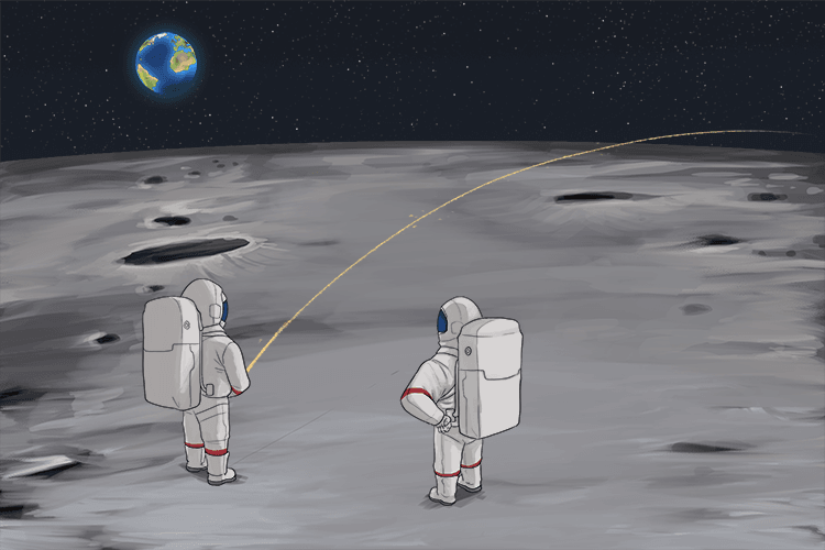 From the moon, you can see the earth (yoo-eh).