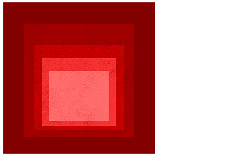 The following is an image in the style of Josef Albers that combines blocks of different shades of one hue.