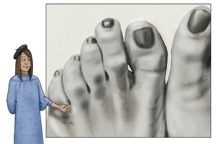 The toes are phenomenal (tonal) – she drew them in various tones and not giving them an outline makes them so much more realistic.
