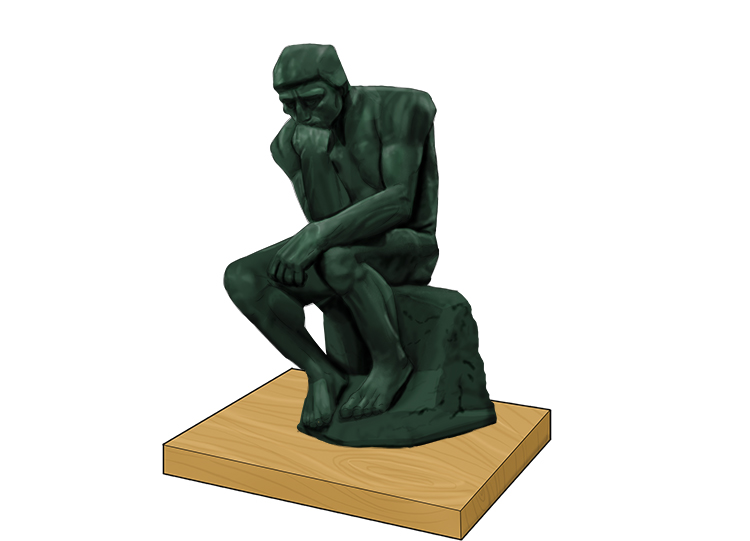 Once dry, you can apply a layer of dark green paint to reflect the original sculpture.