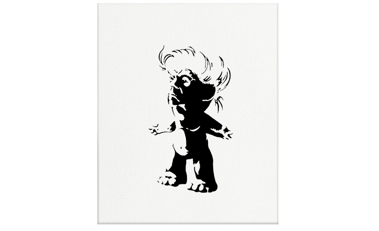 The image left behind when the stencil i lifted is your new Banksy inspired piece of art.