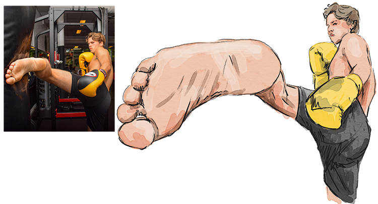 You can see the difference in foreshortening between your image and the original.