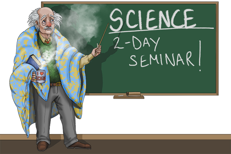 That weekend, despite a fiendish cold, he did the two taught the two-day seminar (fin de semana).