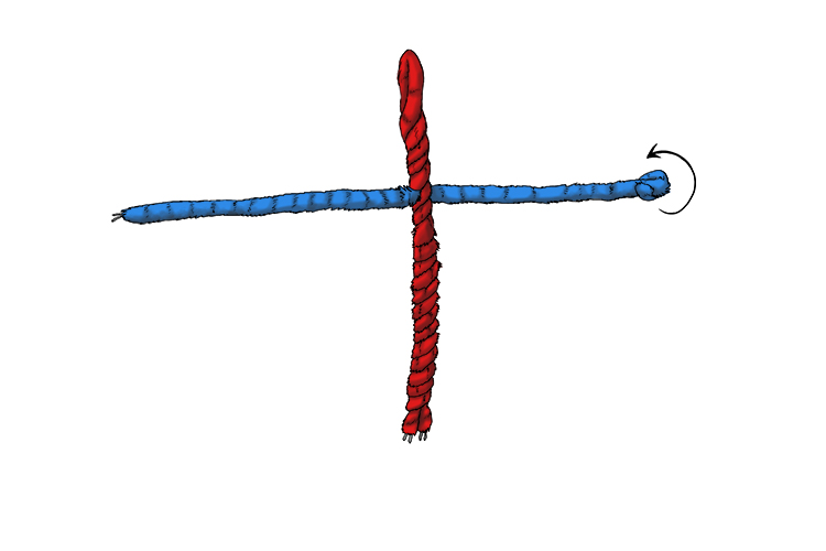 Then, push another pipe cleaner through the body, about an inch from the top, this will form the arms. Fold the very ends over to make the hands.
