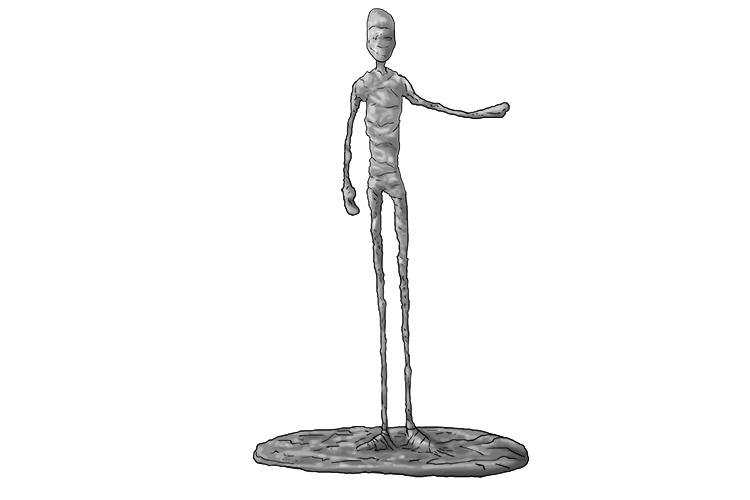 Finally, pose the top half of your sculpture. Giacometti was known for poses which conveyed movement in a subtle manner, so try to replicate this in your pose!