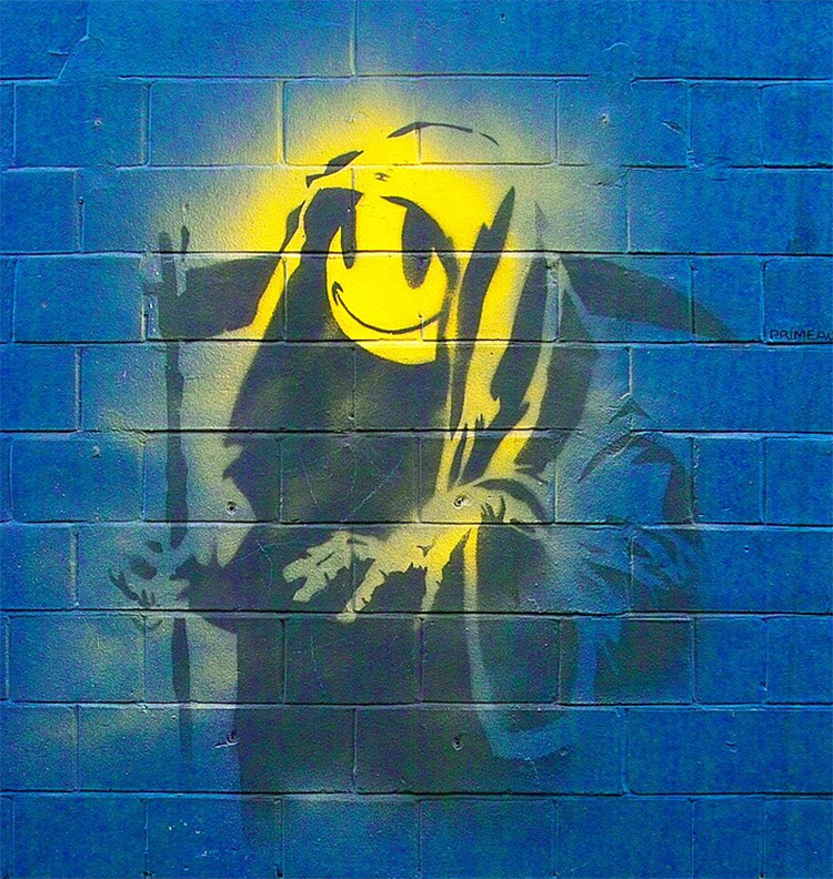 Grin Reaper is one of Banksy's earliest recognised works of street art. 