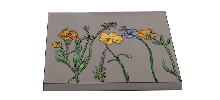 Once you have gathered them, place your flowers onto the clay in a design you are happy with.
