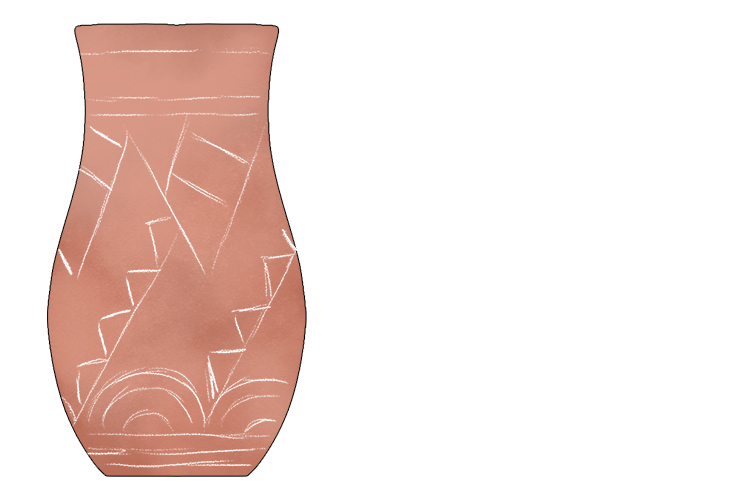 Gently use a white pencil to mark out your design onto the vase.