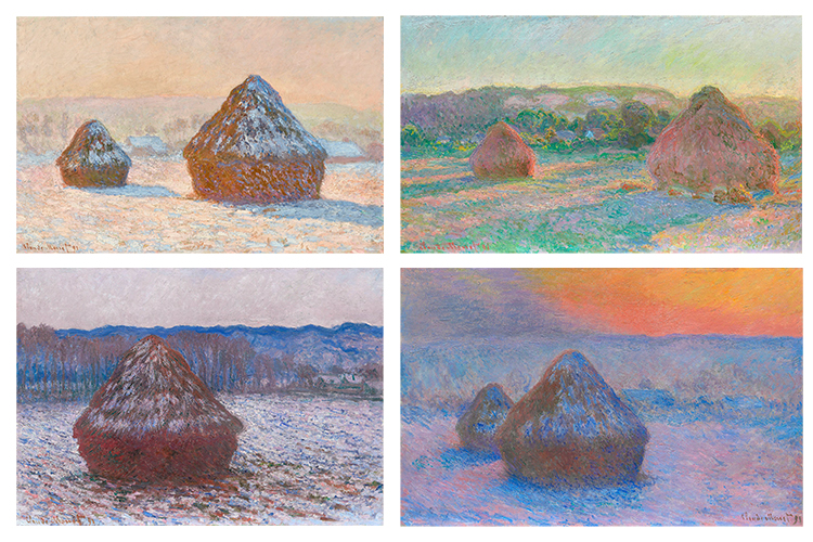 Claude Monet often painted the same subject matter repeatedly, at different times of the day.