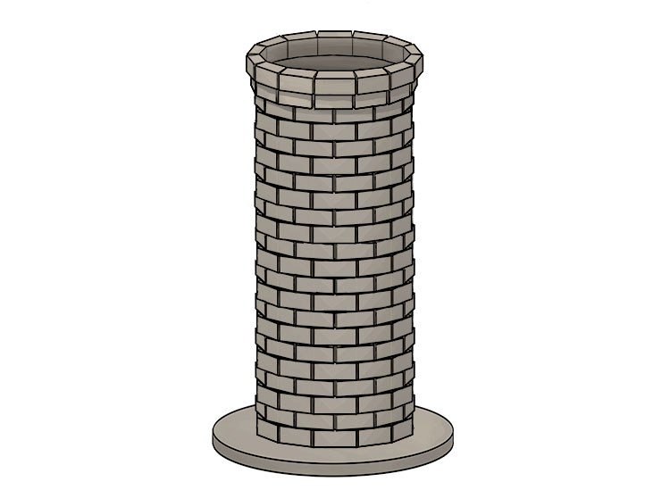 Repeat the previous step again. This will give your tower a slightly larger circumference at the top