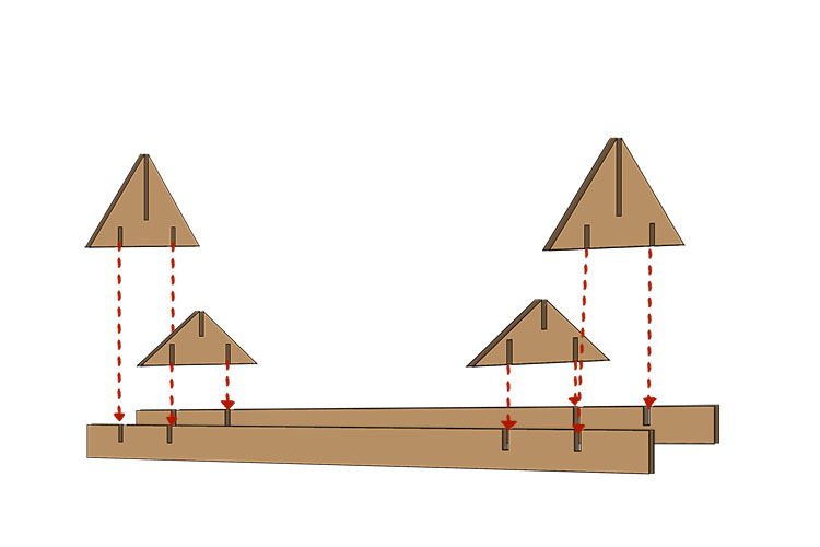 Assemble the pieces of carboard as shown below