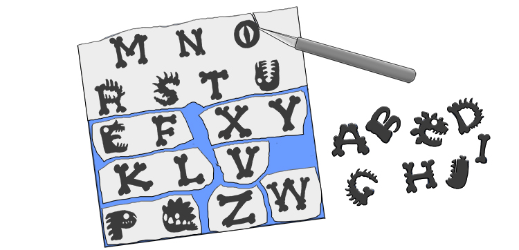 Carefully cut out each letter.
