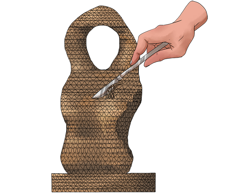 use a sharp scalpel and carefully shape and smooth any harsh edges and improve the shape.
