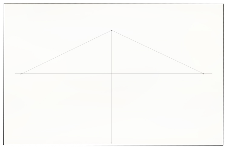 From the dot, draw a guideline to each of the three vanishing points.