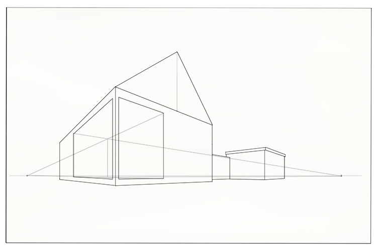 Then, draw in the lines for the back of the veranda. You should just about be able to see the floor.