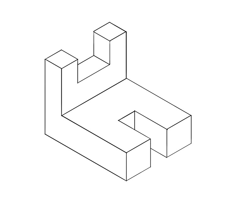 Now take all of your measurements from the front, side and plan view of the original drawing and use the same lengths of each of the lines to start to build your isometric drawing