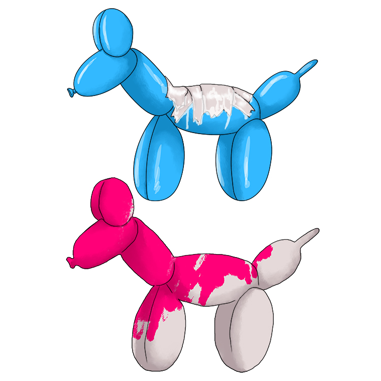 To make your balloon dog last longer, you can use PVA glue to stick layers of tissue paper or news paper over the balloon dog. Once it dries, paint it a bright and vibrant colour!