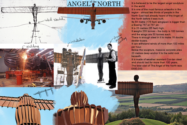 Page 1 of artist research - Angel of the North part 1.