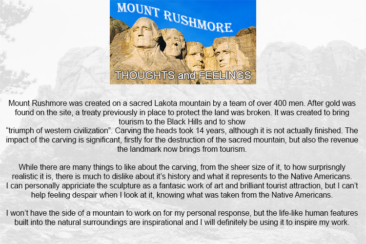 Page 4 of artist research - Thoughts and feelings - Mount Rushmore part 2.