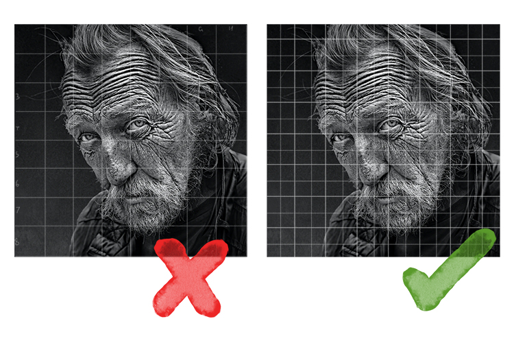 Now grid up your drawing as you would with the grid technique, but with a much smaller grid: