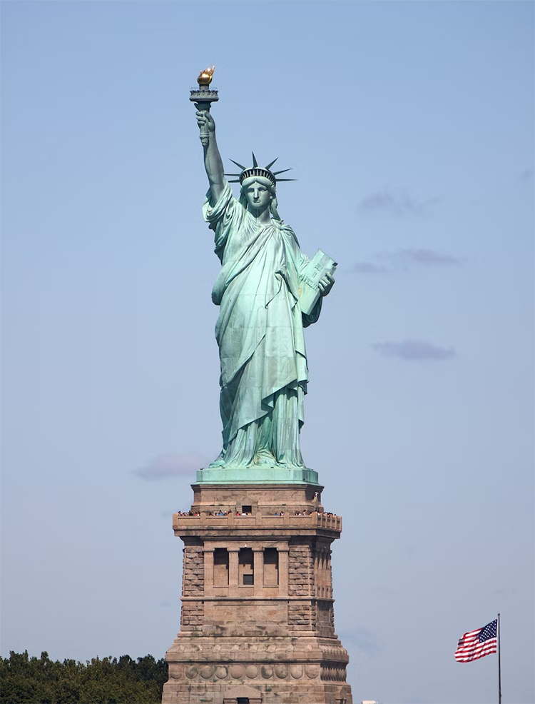 Ignoring Lady Liberty herself, the statue is made up of almost 50% plinth.