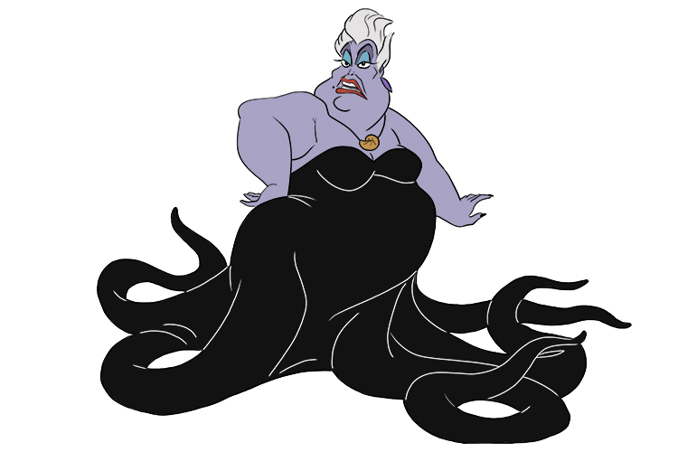 The first stage is to decide on a cartoon character to use. We have opted for Ursula from The Little Mermaid.