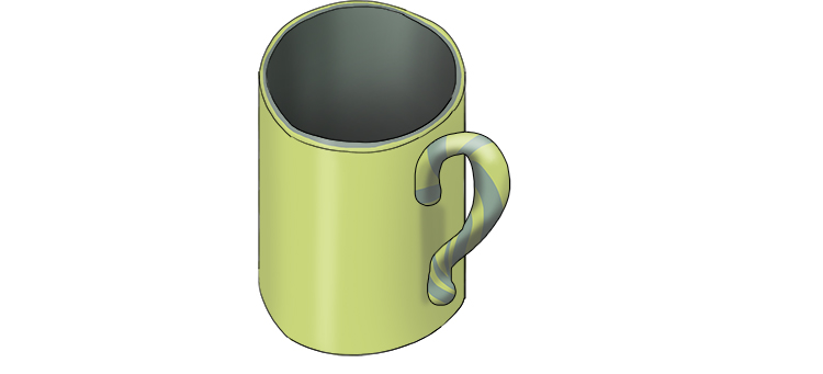 form a handle, attaching it by scoring the mug and smoothing the handle onto the scored area.