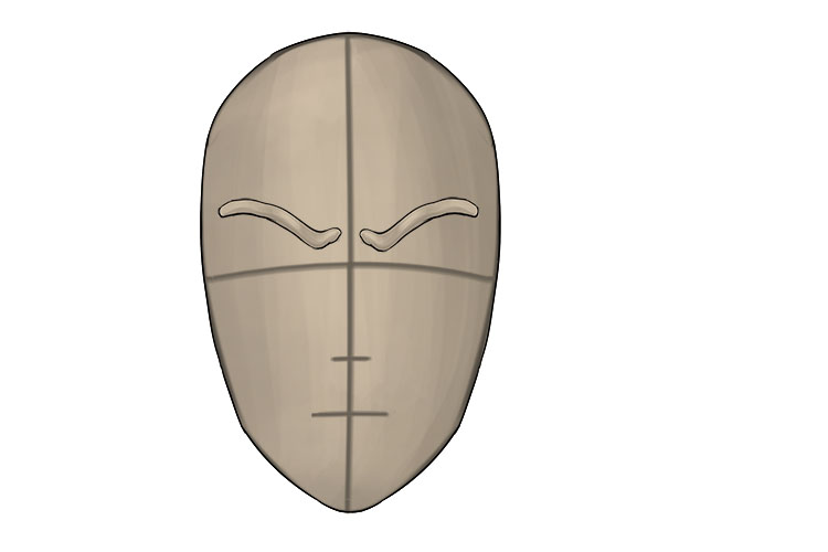 Bend the eyebrow pieces into whatever expression you would like on your mask