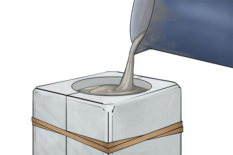 Pour your slip into the mould, making sure to fill it to the brim. You may wish to transfer your slip to a pouring jug of some kind to reduce the risk of spillages