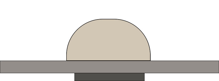 Below is a cross-section of the clay once it has been centred